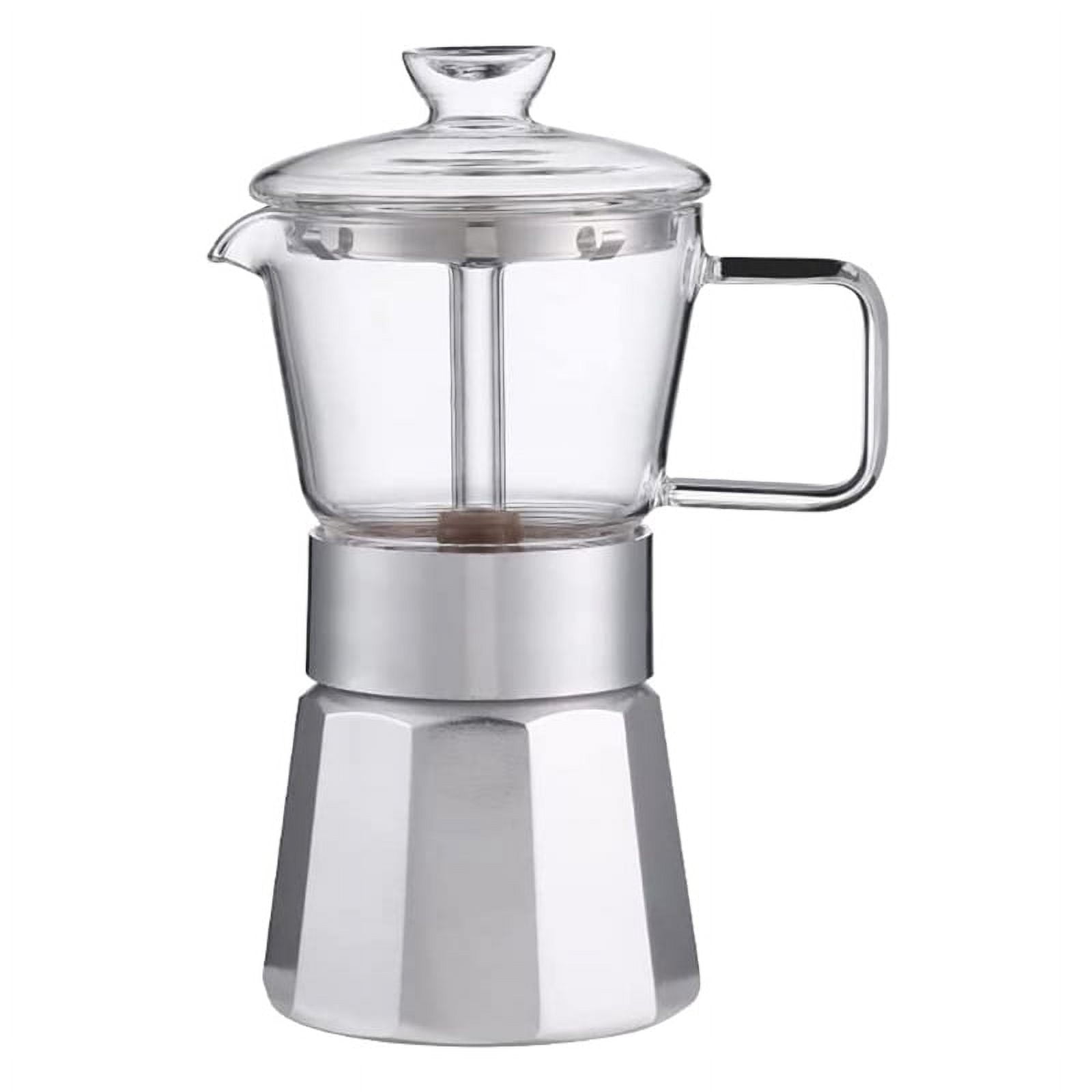 Induction Moka Pot Crystal Glasstop Stainless Steel Stovetop Espresso  Makerclass