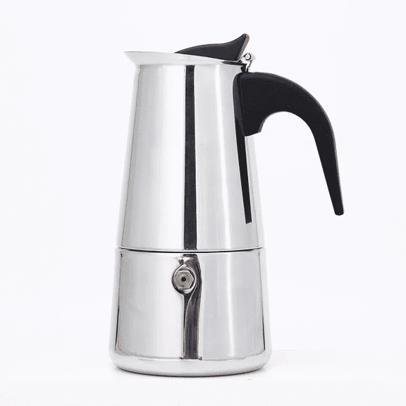 Stovetop Espresso Maker Stainless Steel, 4 Cup Moka Pot with Heat-Resistant Handle, Stove Top Coffee Maker for Gas Electric Stoves, High Pressure Extraction for Home Office (6.8 oz / 200 ml)