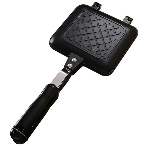 Stovetop Panini Press Grill, Double-Sided Panini Maker Sandwich Maker, Non-Stick Waffle Griddle, Portable Baking Tray Aluminum Alloy, Easy Clean Camping Grill for Home Kitchen
