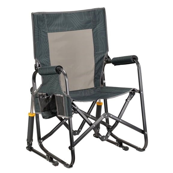Stowaway Folding Rocking Chair - Portable Rocker with Spring-Action Technology & Cup Holder - Comfortable Foldable Chair for Camping, Tailgating & Patio