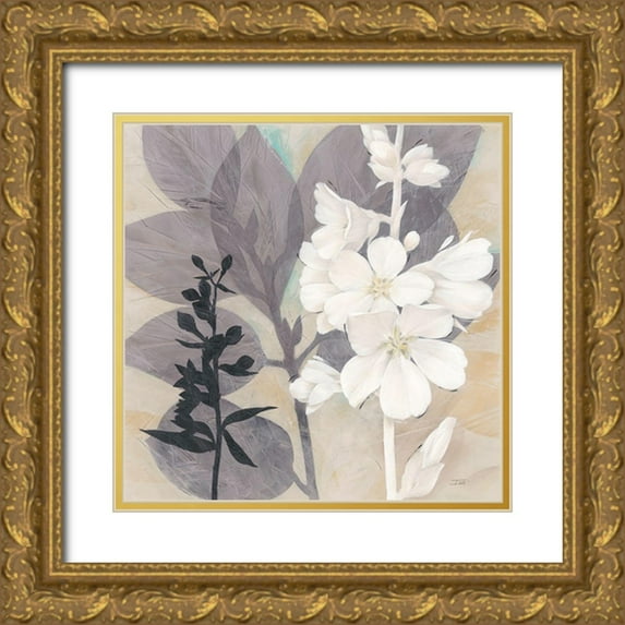Stoyanov, Ivo 15x15 Gold Ornate Wood Framed with Double Matting Museum Art Print Titled - Botanical Story 2