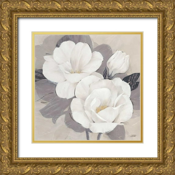 Stoyanov, Ivo 26x26 Gold Ornate Wood Framed with Double Matting Museum Art Print Titled - Unfolding Blossoms Detail 1