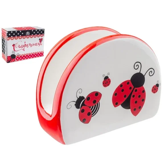 Stpgoods Ladybug Ceramic Napkin Holder 3.9 X 3.1"