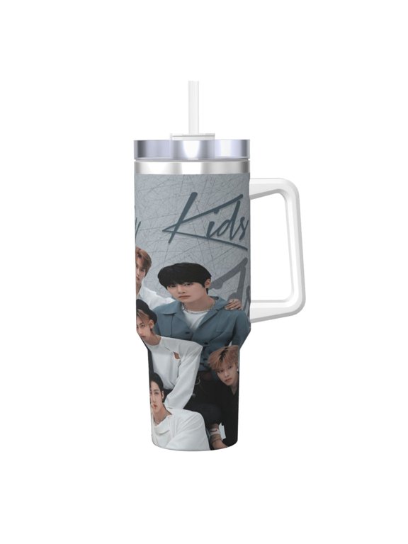 Str-Ay Ki-Ds 40 Oz Tumbler With Handle And Straw Lid Insulated Tumblers Cups With Lids Straws Double Wall Vacuum Stainless Steel Travel Mug, Gifts