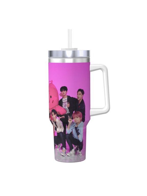 Str-Ay Ki-Ds 40 Oz Tumbler With Handle And Straw Lid Insulated Tumblers Cups With Lids Straws Double Wall Vacuum Stainless Steel Travel Mug, Gifts