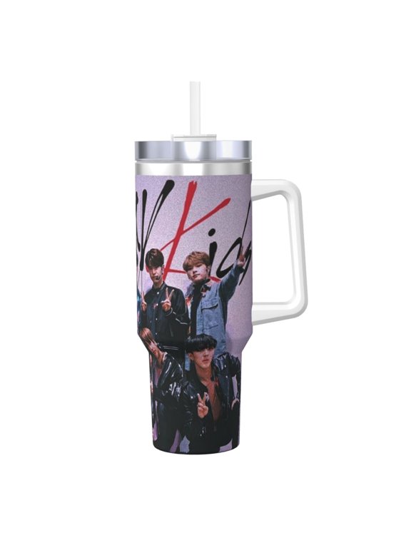 Str-Ay Ki-Ds 40 Oz Tumbler With Handle And Straw Lid Insulated Tumblers Cups With Lids Straws Double Wall Vacuum Stainless Steel Travel Mug, Gifts