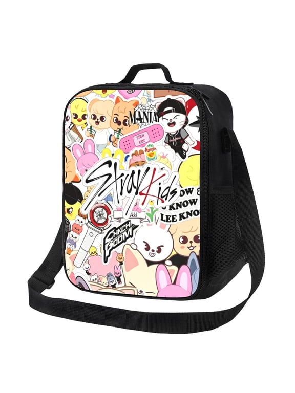 Str-ay Ki-ds Portable Lunch Bag Insulated Lunch Box Reusable Lunch Totes Bag for Camping Hiking Travel Picnic