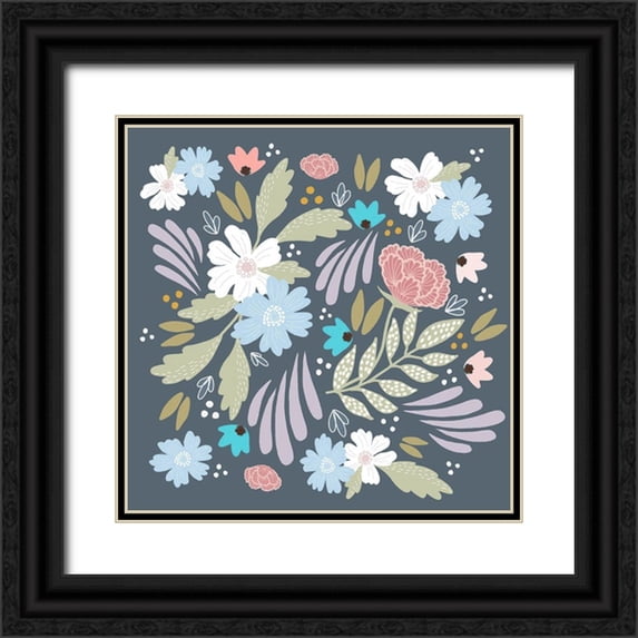 Straatsma, Leah 12x12 Black Ornate Wood Framed with Double Matting Museum Art Print Titled - Square Floral