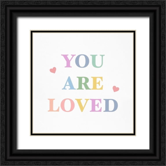 Straatsma, Leah 12x12 Black Ornate Wood Framed with Double Matting Museum Art Print Titled - You Are Loved Fabric Pastels 1