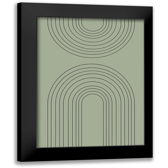 Straatsma, Leah 12x14 Black Modern Framed Museum Art Print Titled - Abstract Rainbow Reseda