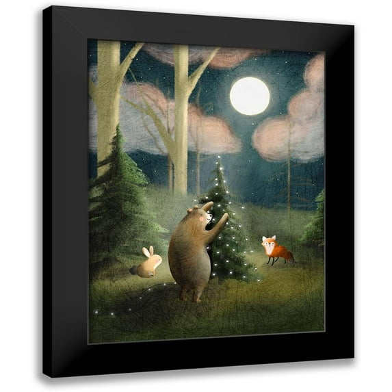 Straatsma, Leah 12x14 Black Modern Framed Museum Art Print Titled - And to All A Good Night