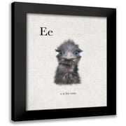 Straatsma, Leah 12x14 Black Modern Framed Museum Art Print Titled - E is for Emu