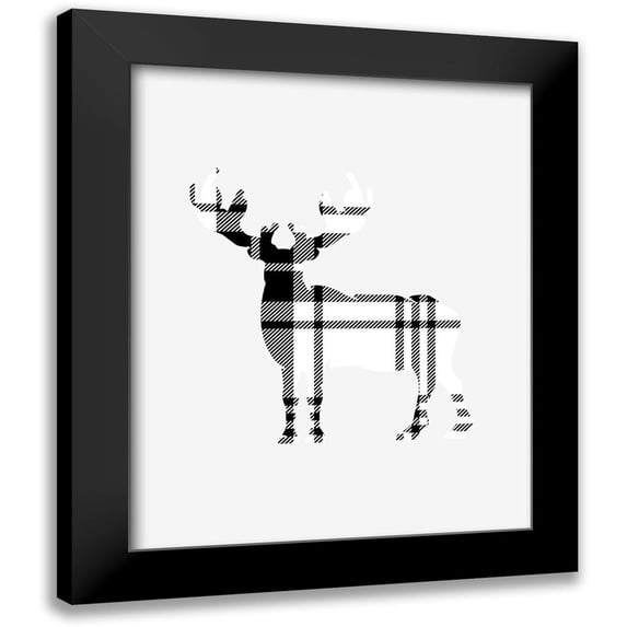 Straatsma, Leah 12x14 Black Modern Framed Museum Art Print Titled - Tartan Deer