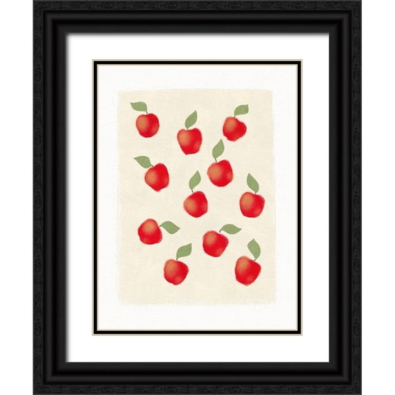 Straatsma, Leah 12x14 Black Ornate Wood Framed with Double Matting Museum Art Print Titled - Apples