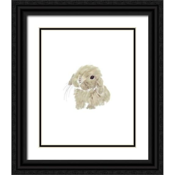 Straatsma, Leah 12x14 Black Ornate Wood Framed with Double Matting Museum Art Print Titled - Baby Bunny