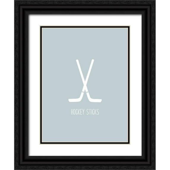 Straatsma, Leah 12x14 Black Ornate Wood Framed with Double Matting Museum Art Print Titled - Hockey Sticks