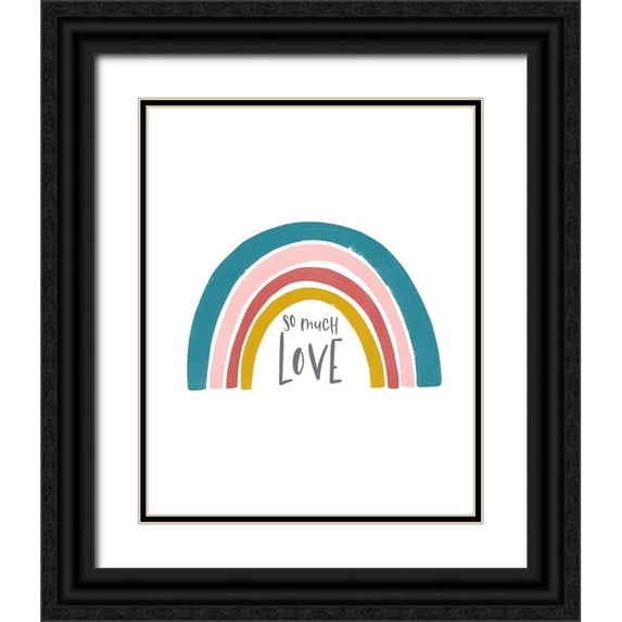 Straatsma, Leah 12x14 Black Ornate Wood Framed with Double Matting Museum Art Print Titled - So much Love Rainbow