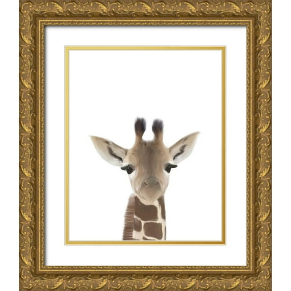 Straatsma, Leah 12x14 Gold Ornate Wood Framed with Double Matting Museum Art Print Titled - Giraffe