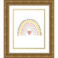 thumbnail image 1 of Straatsma, Leah 12x14 Gold Ornate Wood Framed with Double Matting Museum Art Print Titled - Happy Heart Rainbow Pink, 1 of 4