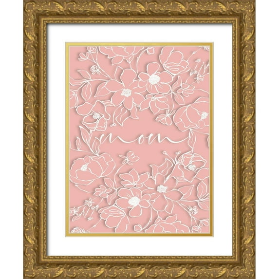 Straatsma, Leah 12x14 Gold Ornate Wood Framed with Double Matting Museum Art Print Titled - Mom Paper Cut Out