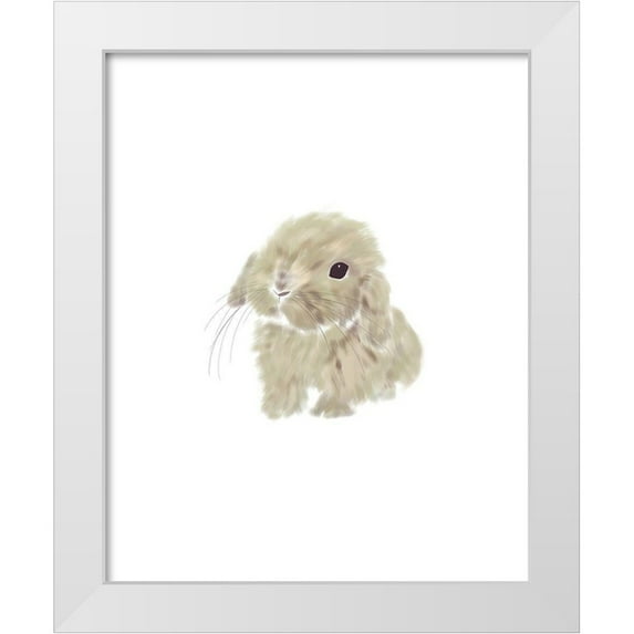 Straatsma, Leah 12x14 White Modern Wood Framed Museum Art Print Titled - Baby Bunny
