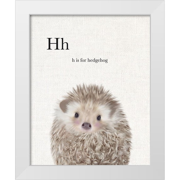 Straatsma, Leah 12x14 White Modern Wood Framed Museum Art Print Titled - Baby Hedgehog Linen