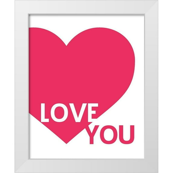 Straatsma, Leah 12x14 White Modern Wood Framed Museum Art Print Titled - Hot Pink Love You