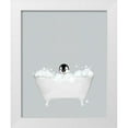 thumbnail image 1 of Straatsma, Leah 12x14 White Modern Wood Framed Museum Art Print Titled - Penguin Blue Bath, 1 of 4