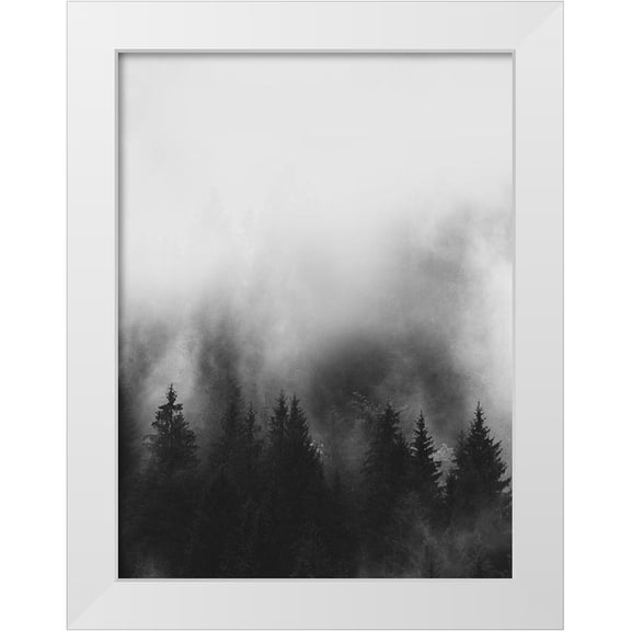 Straatsma, Leah 12x14 White Modern Wood Framed Museum Art Print Titled - Trees and Smoke