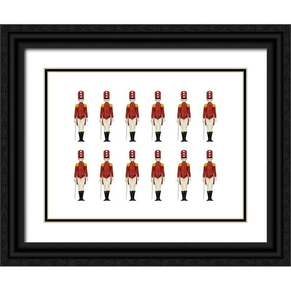 Straatsma, Leah 14x12 Black Ornate Wood Framed with Double Matting Museum Art Print Titled - Toy Soldiers