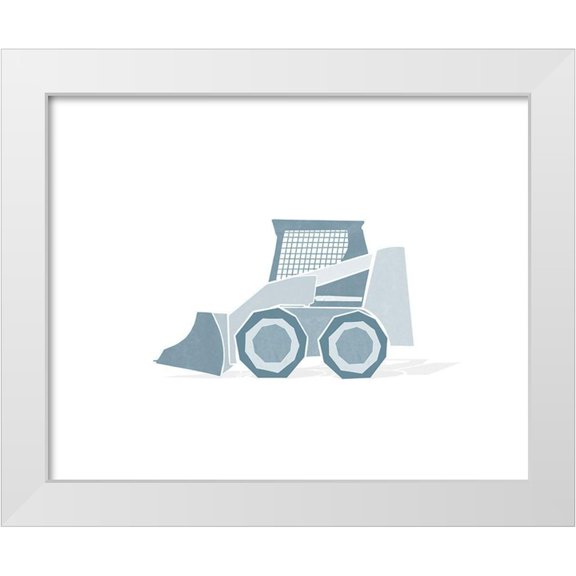 Straatsma, Leah 14x12 White Modern Wood Framed Museum Art Print Titled - Construction Loader Blue