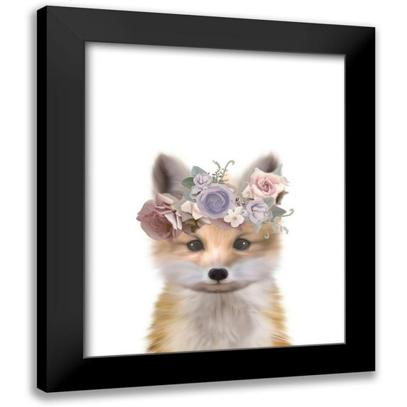 Straatsma, Leah 15x18 Black Modern Framed Museum Art Print Titled - Floral Fox