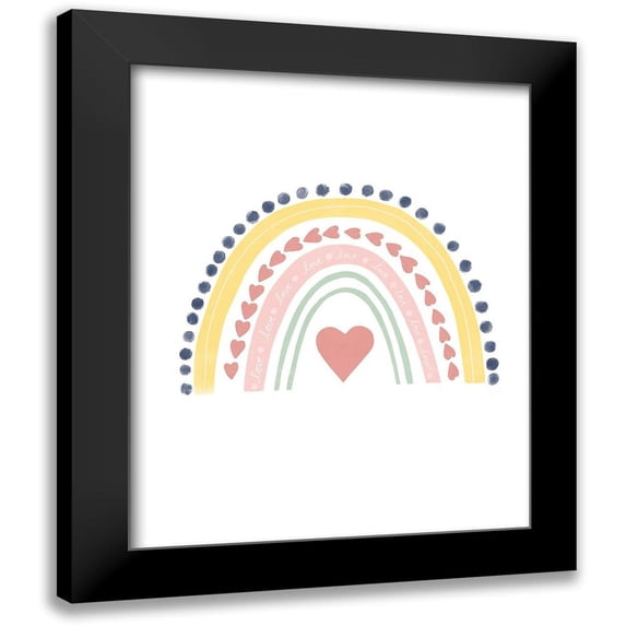 Straatsma, Leah 15x18 Black Modern Framed Museum Art Print Titled - Happy Heart Rainbow Pink