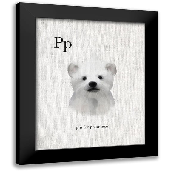 Straatsma, Leah 15x18 Black Modern Framed Museum Art Print Titled - P is for Polar Bear