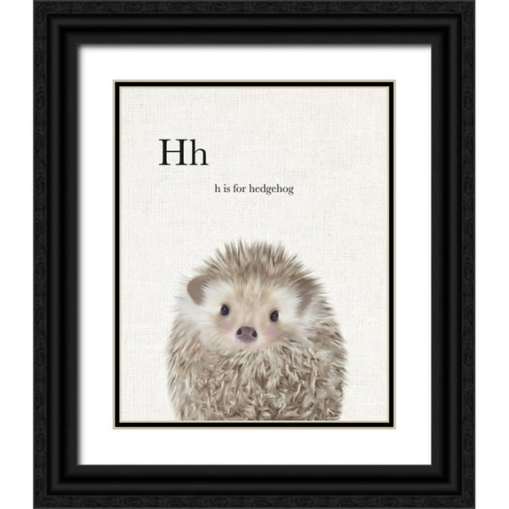 Straatsma, Leah 15x18 Black Ornate Wood Framed with Double Matting Museum Art Print Titled - Baby Hedgehog Linen