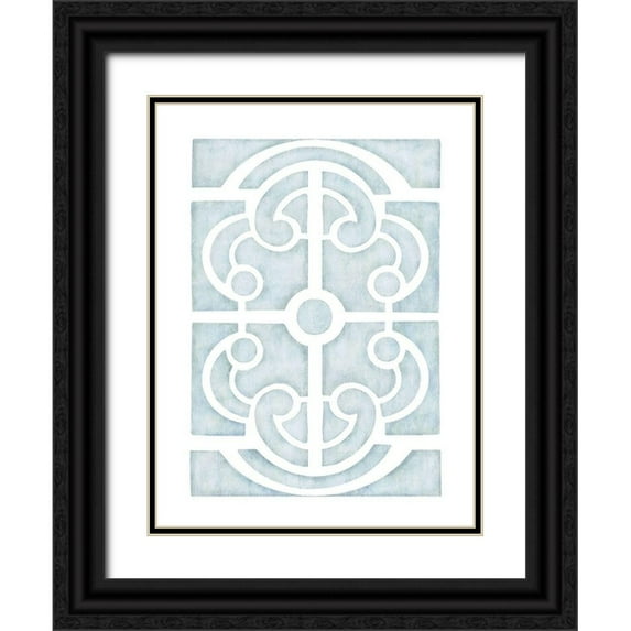 Straatsma, Leah 15x18 Black Ornate Wood Framed with Double Matting Museum Art Print Titled - Blue Parterre