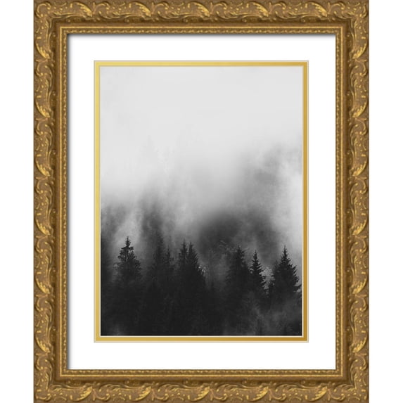 Straatsma, Leah 15x18 Gold Ornate Wood Framed with Double Matting Museum Art Print Titled - Trees and Smoke