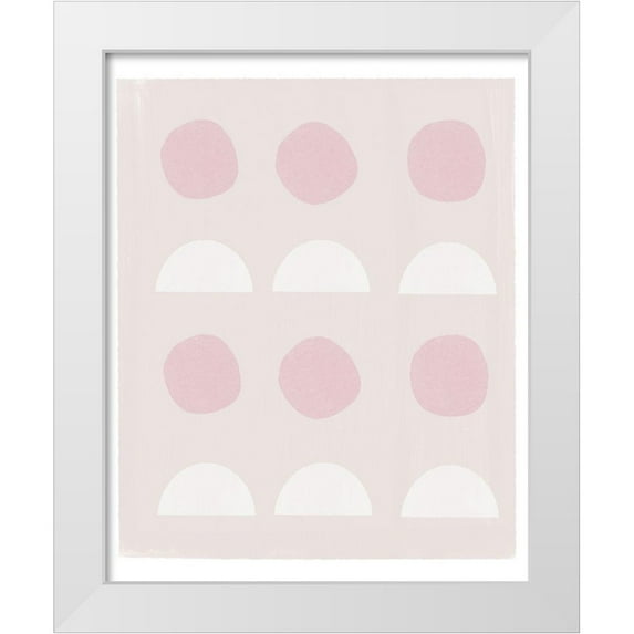 Straatsma, Leah 15x18 White Modern Wood Framed Museum Art Print Titled - Abstract Pink Circles