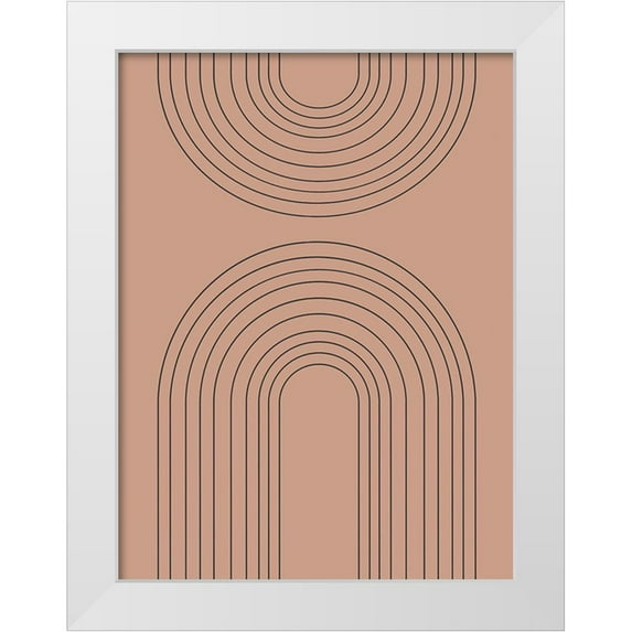 Straatsma, Leah 15x18 White Modern Wood Framed Museum Art Print Titled - Abstract Rainbow Dusty Coral