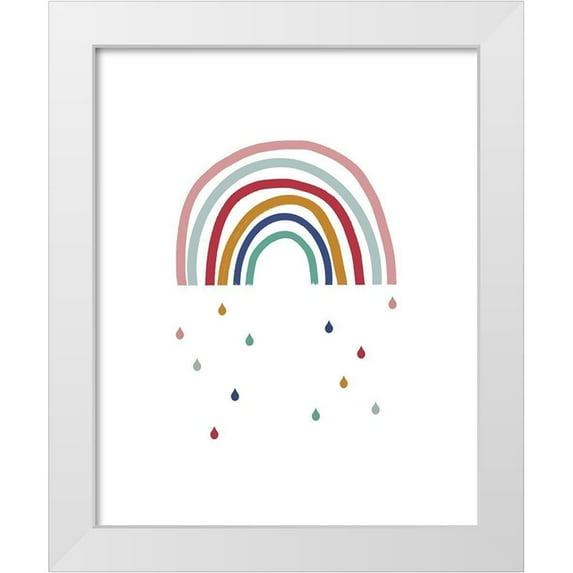 Straatsma, Leah 15x18 White Modern Wood Framed Museum Art Print Titled - Crying Rainbow white background 16x20