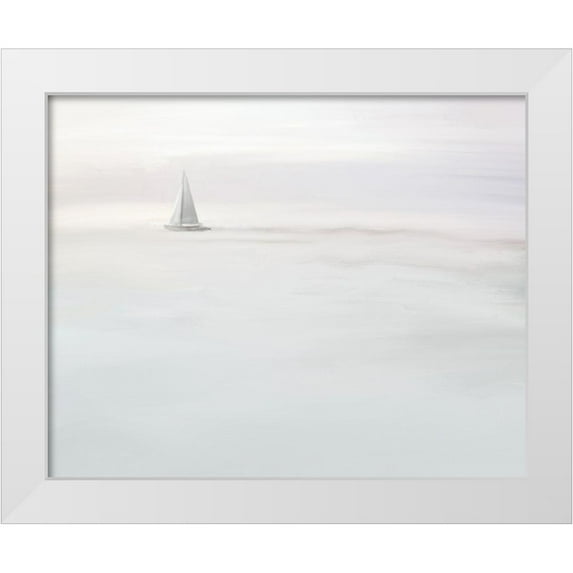Straatsma, Leah 18x15 White Modern Wood Framed Museum Art Print Titled - Solitary Sailboat