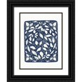 thumbnail image 1 of Straatsma, Leah 19x24 Black Ornate Wood Framed with Double Matting Museum Art Print Titled - Blue Lino Floral, 1 of 4