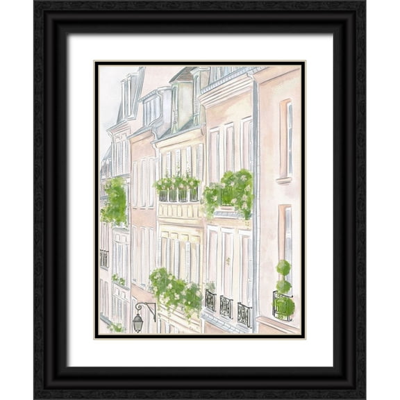 Straatsma, Leah 19x24 Black Ornate Wood Framed with Double Matting Museum Art Print Titled - My View In Paris