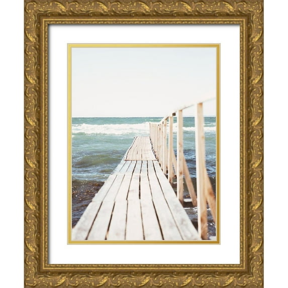 Straatsma, Leah 19x24 Gold Ornate Wood Framed with Double Matting Museum Art Print Titled - Rosy Boardwalk