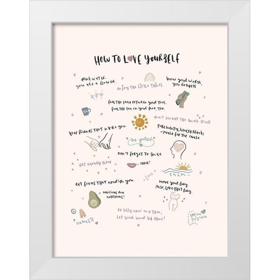 Straatsma, Leah 19x24 White Modern Wood Framed Museum Art Print Titled - How To Love Yourself