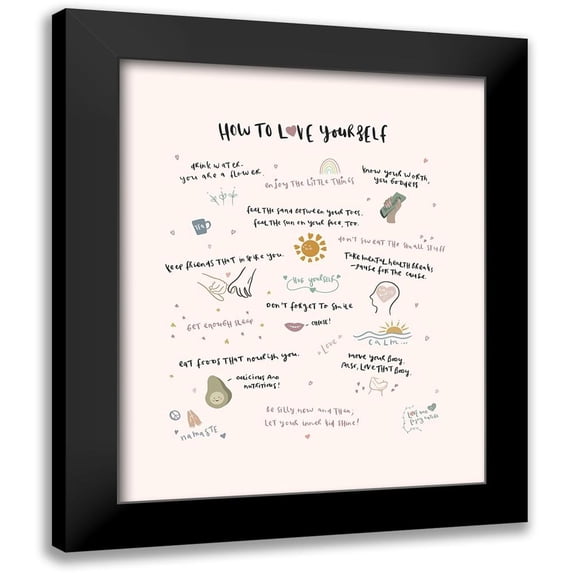 Straatsma, Leah 20x24 Black Modern Framed Museum Art Print Titled - How To Love Yourself Blush 3