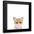 thumbnail image 1 of Straatsma, Leah 20x24 Black Modern Framed Museum Art Print Titled - Woodland Fox Bubble Gum, 1 of 5