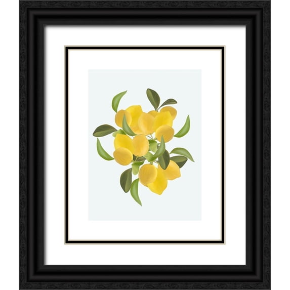 Straatsma, Leah 20x24 Black Ornate Wood Framed with Double Matting Museum Art Print Titled - Lemons Part 2