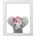 thumbnail image 1 of Straatsma, Leah 20x24 White Modern Wood Framed Museum Art Print Titled - Floral Elephant, 1 of 4