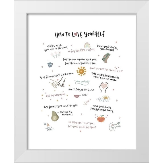 Straatsma, Leah 20x24 White Modern Wood Framed Museum Art Print Titled - How To Love Yourself